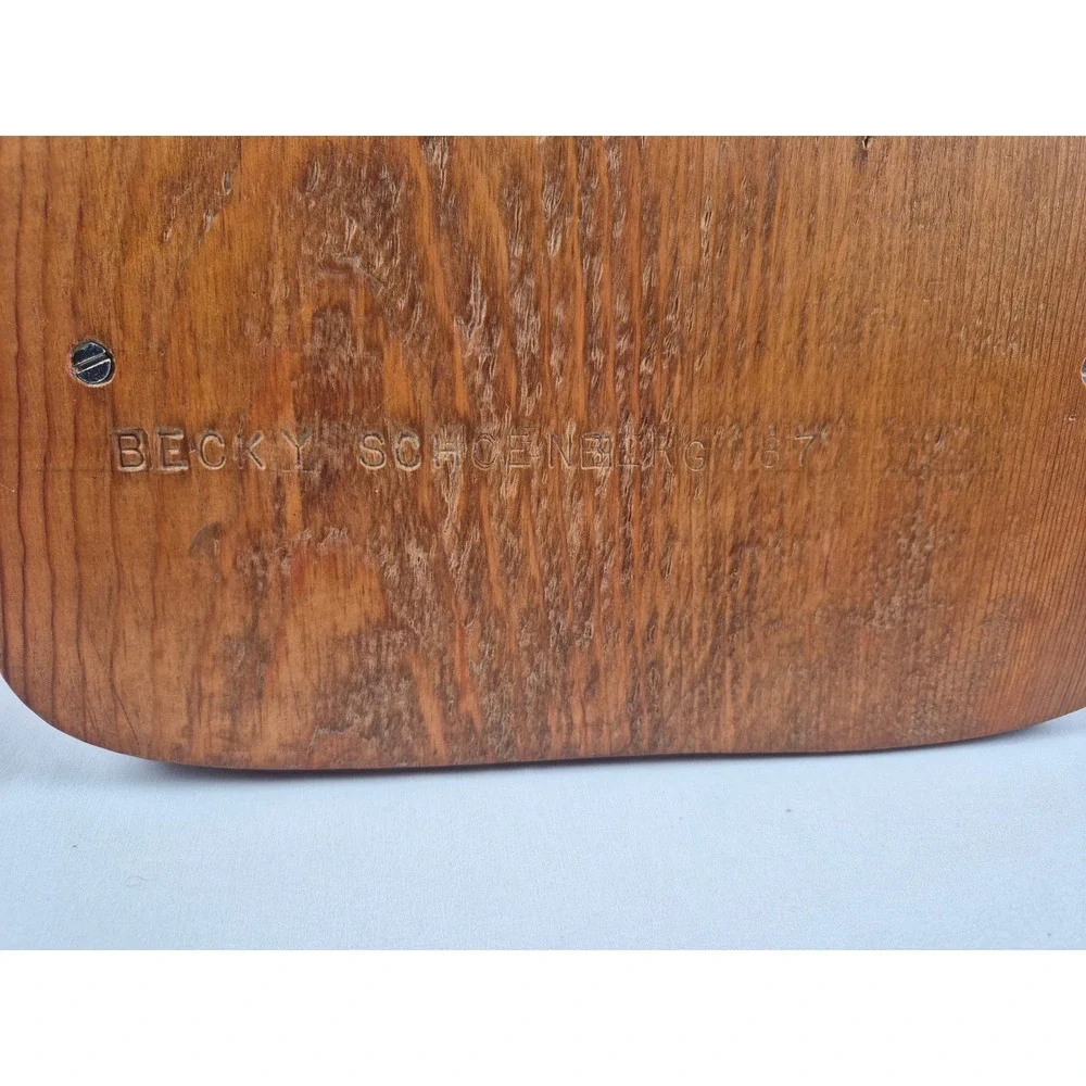Vintage 1987 Wood Wall Vanity Mirror Shelf Drawer Primitive Country Handmade